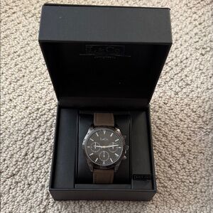 NWT Men's Brown and Silver Watch